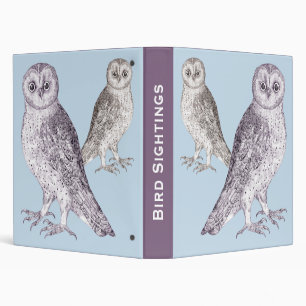 Birder's Diary - Bird Sightings Notebook Two Owls Binder