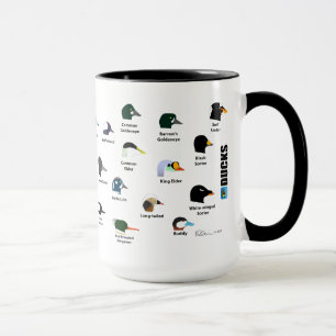 BirdFace Duck mug with labels