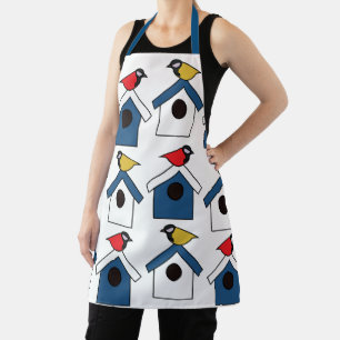Birdhouse Bird House Colourful Birds Birdhouse Apron
