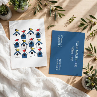 Birdhouse Bird House Colourful Birds Birdhouse Business Card