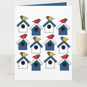 Birdhouse Bird House Colourful Birds Birdhouse Card