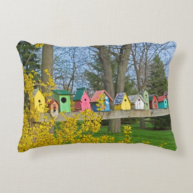 Birdhouse Boulevard  Accent Pillow (Front)