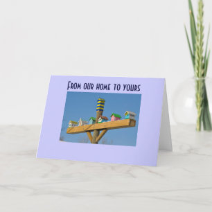 BIRDHOUSE EASTER GREETING HOLIDAY CARD