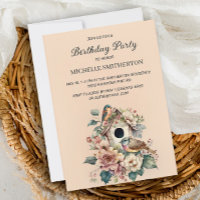 Birdhouse Elegant Flowers Women's Birthday Party