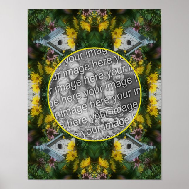 Birdhouse Flower Garden Create Your Own Photo  Poster (Front)
