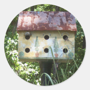 Birdhouse in the Sun Classic Round Sticker