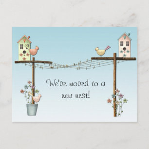 Birdhouse New Address Postcard