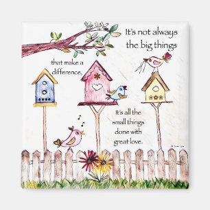 Birdhouse painting magnet