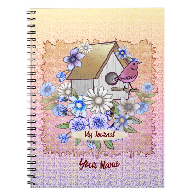 Birdhouse Red bird Notebook (Front)