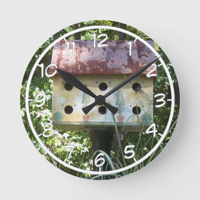 Birdhouse Round Clock (Front)