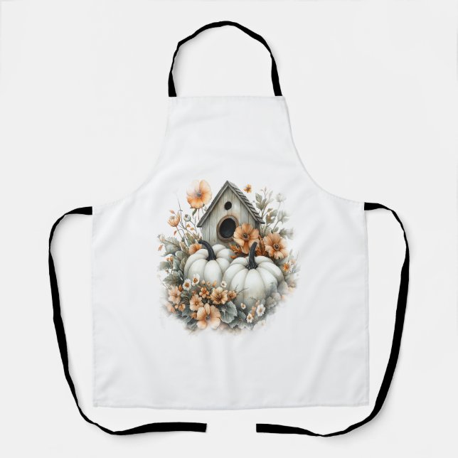 Birdhouse Shirt Country Pumpkin Apron (Front)