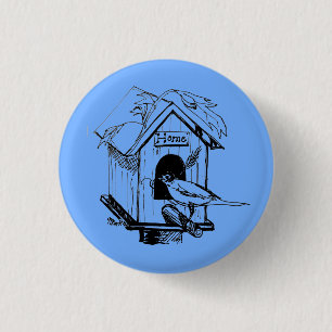 Birdhouse (Simply Scribbled) Button