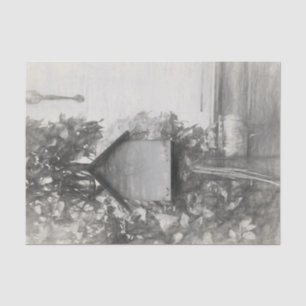 Birdhouse Vintage Rustic Black And White Sketch Tissue Paper