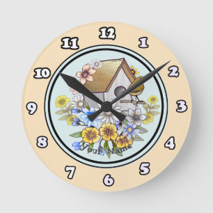 Birdhouse Wren clock