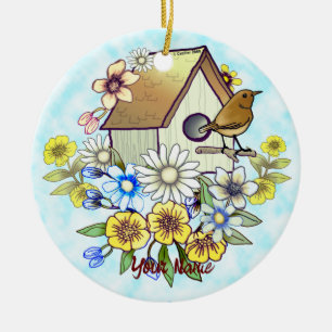 Birdhouse Wren  ornament