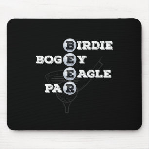 Birdie Bogey Eagle Par Beer Golf Ball Funny Golfer Mouse Pad