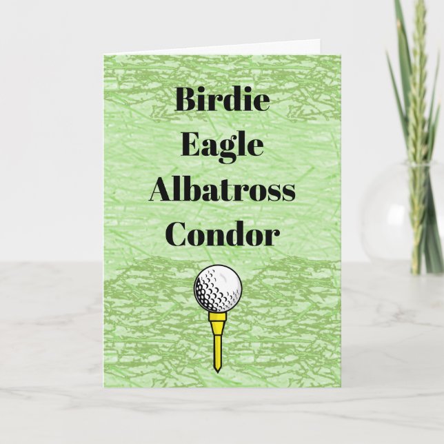 Birdie Eagle Albatross Condor Golf Carte d'anniver (Devant)