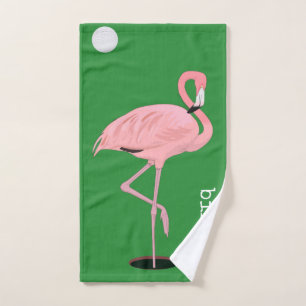 Birdie Flamingo Golf Hand Towel