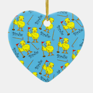 Birdie Golfer Chick Ceramic Ornament