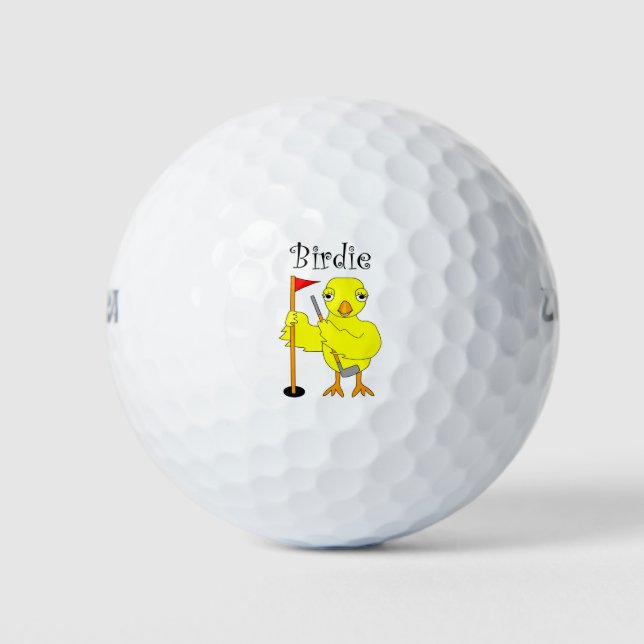Birdie Golfer Chick Golf Balls (Front)