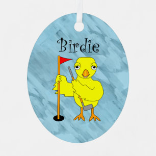 Birdie Golfer Chick Metal Ornament
