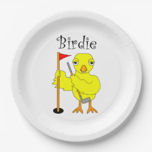 Birdie Golfer Chick Paper Plate