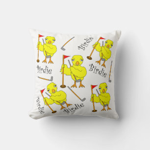 Birdie Golfer Chick Throw Pillow