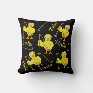 Birdie Golfer Chick Throw Pillow