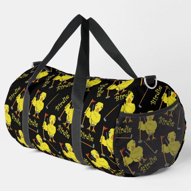 Birdie Golfing Chick Duffle Bag (Right Corner)