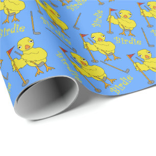 Birdie Golfing Chick Wrapping Paper
