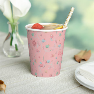 Birdie Pink Paper cup for Children's party