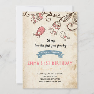 Birdies Birthday Invitation
