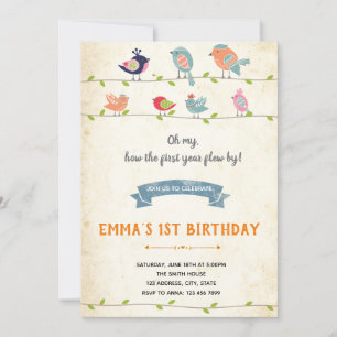 Birdies Birthday Invitation