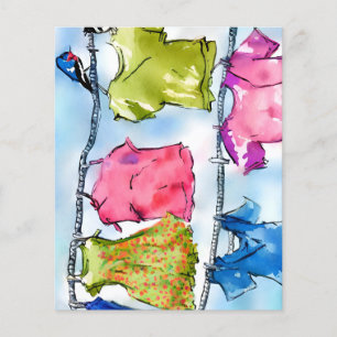 BIRDIES 'flyer' small note paper sheet 