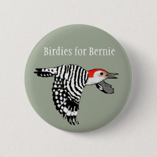 Birdies for Bernie! - Red-Bellied Woodpecker 2 Inch Round Button