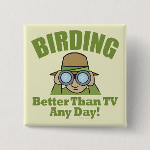 Birding 2 Inch Square Button