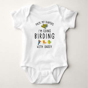 Birding With Daddy   Custom Birdwatcher Baby Bodysuit