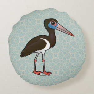 Birdorable Abdim's Stork Round Pillow