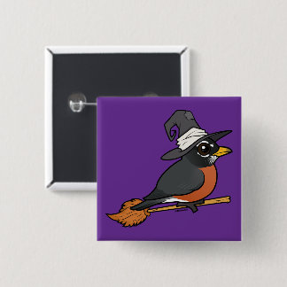 Birdorable American Robin Witch Halloween 2 Inch Square Button