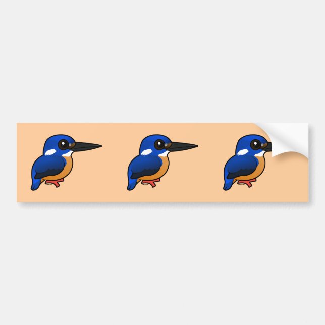 Birdorable Azure Kingfisher Bumper Sticker (Front)