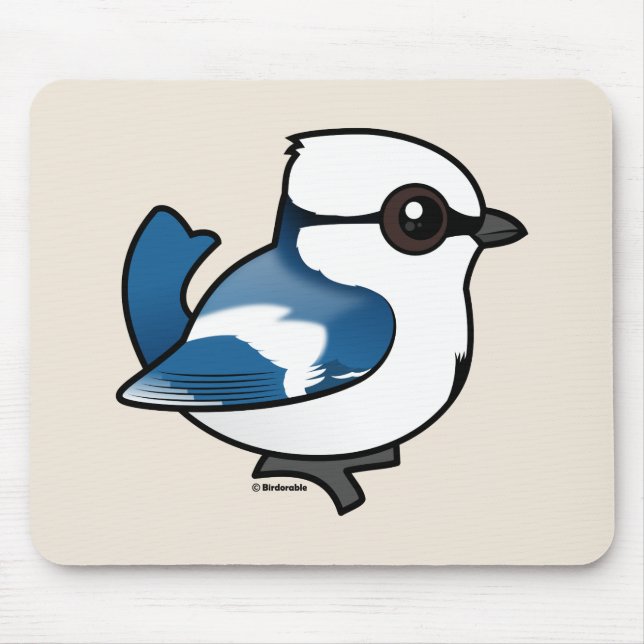Birdorable Azure Tit Mouse Pad (Front)