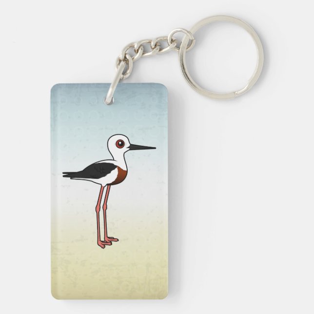 Birdorable Banded Stilt Keychain (Back)