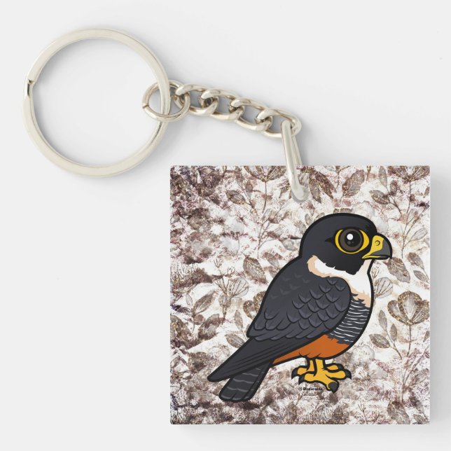 Birdorable Bat Falcon Cute Cartoon Raptor Keychain (Front)