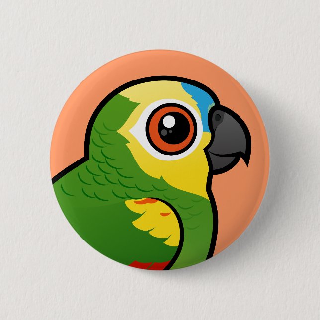 Birdorable Blue-fronted Parrot 2 Inch Round Button (Front)