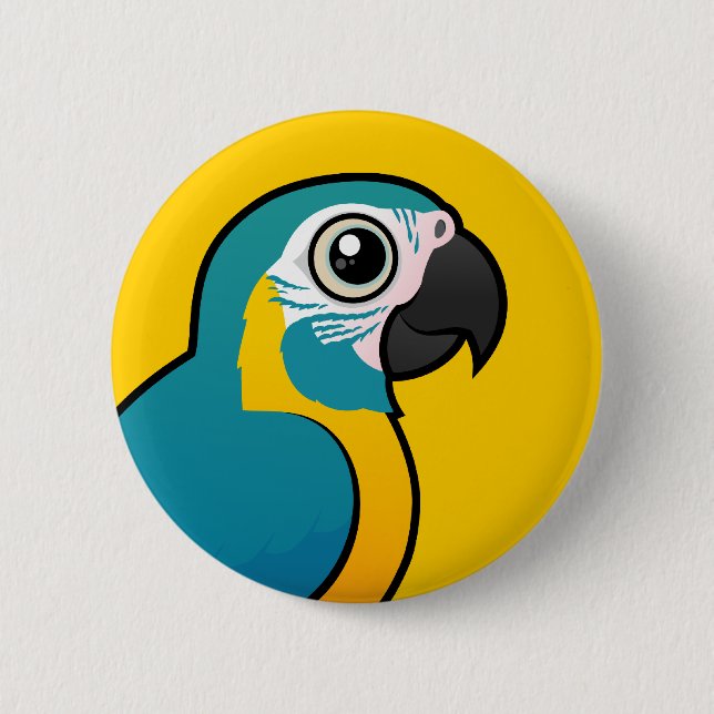Birdorable Blue-throated Macaw 2 Inch Round Button (Front)