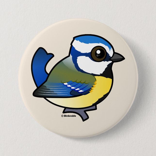 Birdorable Blue Tit 3 Inch Round Button (Front)