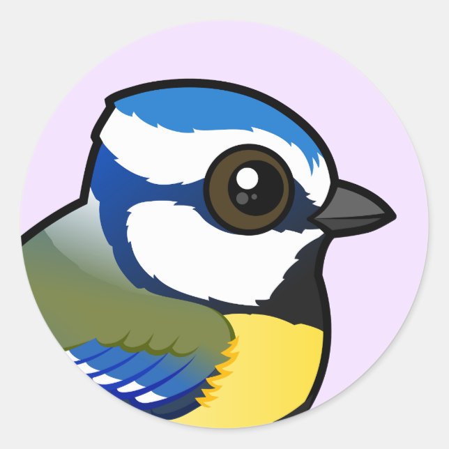Birdorable Blue Tit Classic Round Sticker (Front)