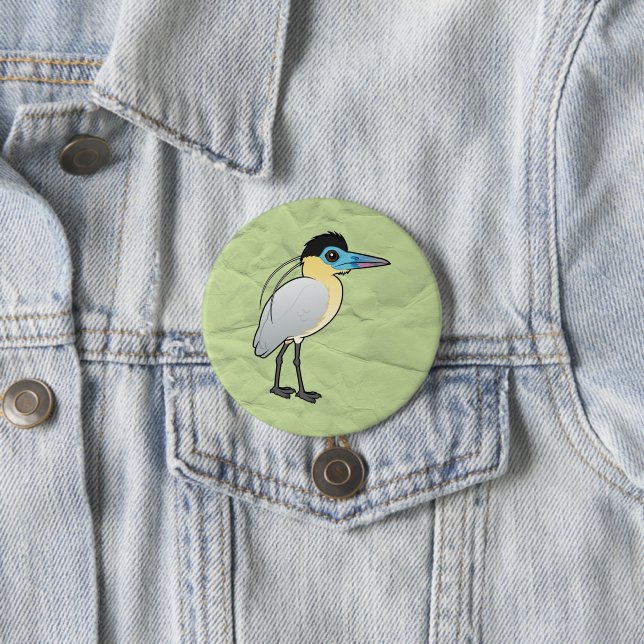 Birdorable Capped Heron 3 Inch Round Button (In Situ)