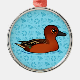 Birdorable Cinnamon Teal Metal Ornament