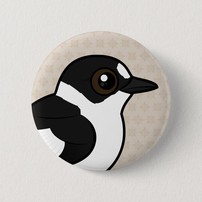 Birdorable Collared Flycatcher 2 Inch Round Button (Front)